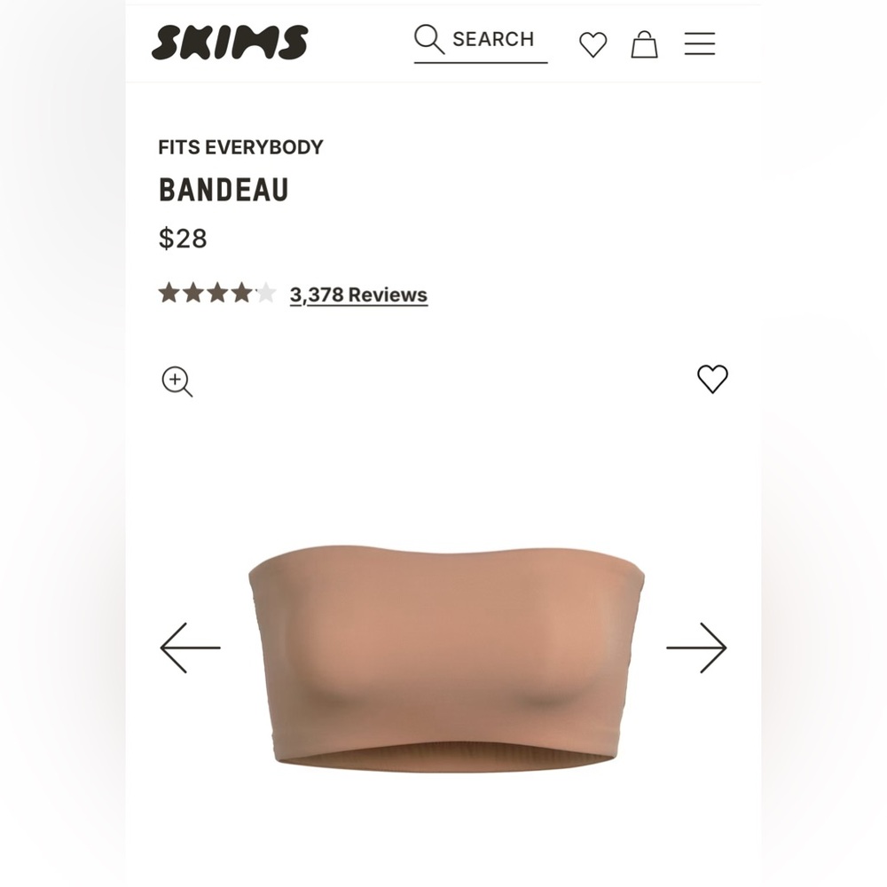 Skins Bandeau Sienna Medium Nude Bra XS